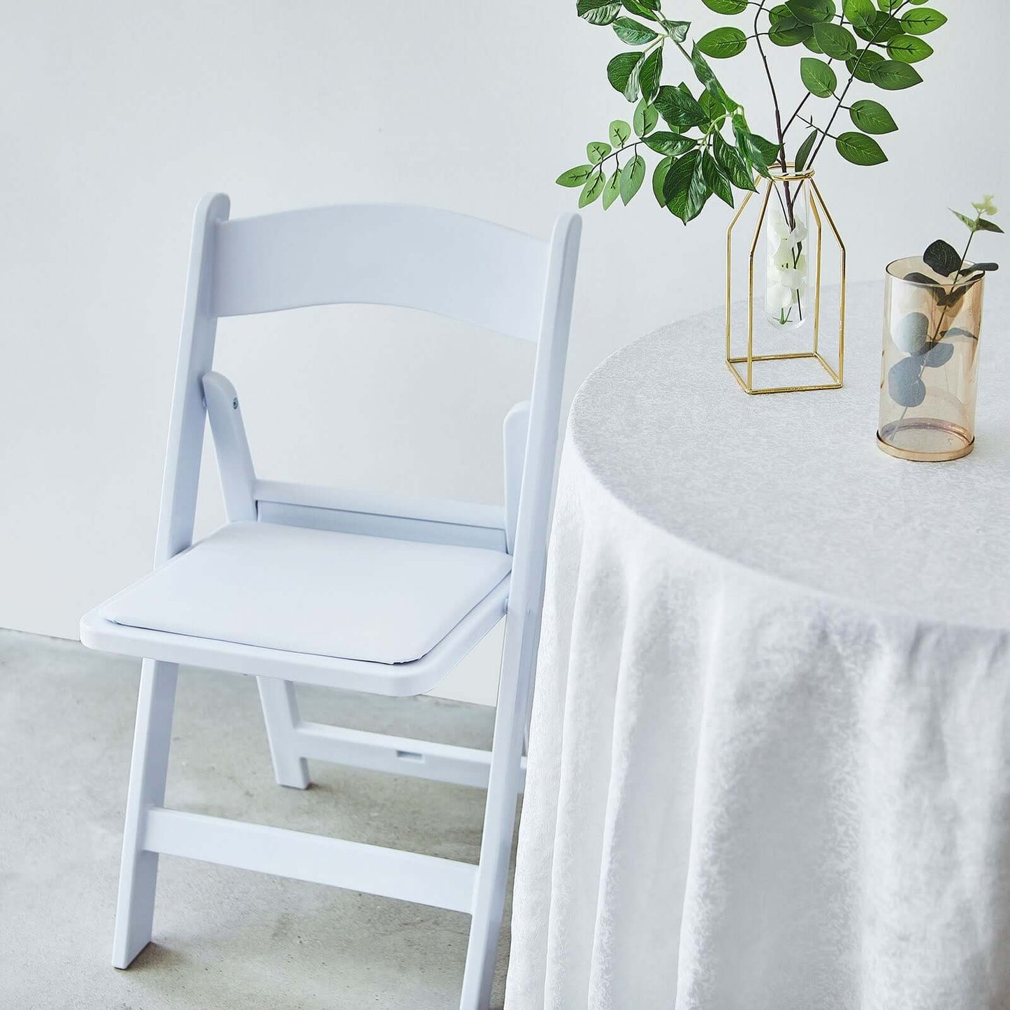 White Resin Padded Chairs