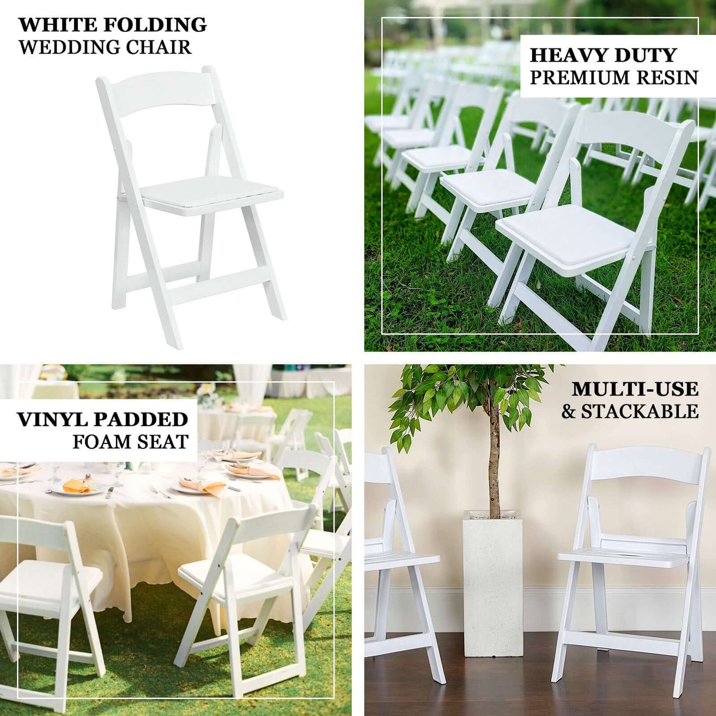 White Resin Folding Chairs