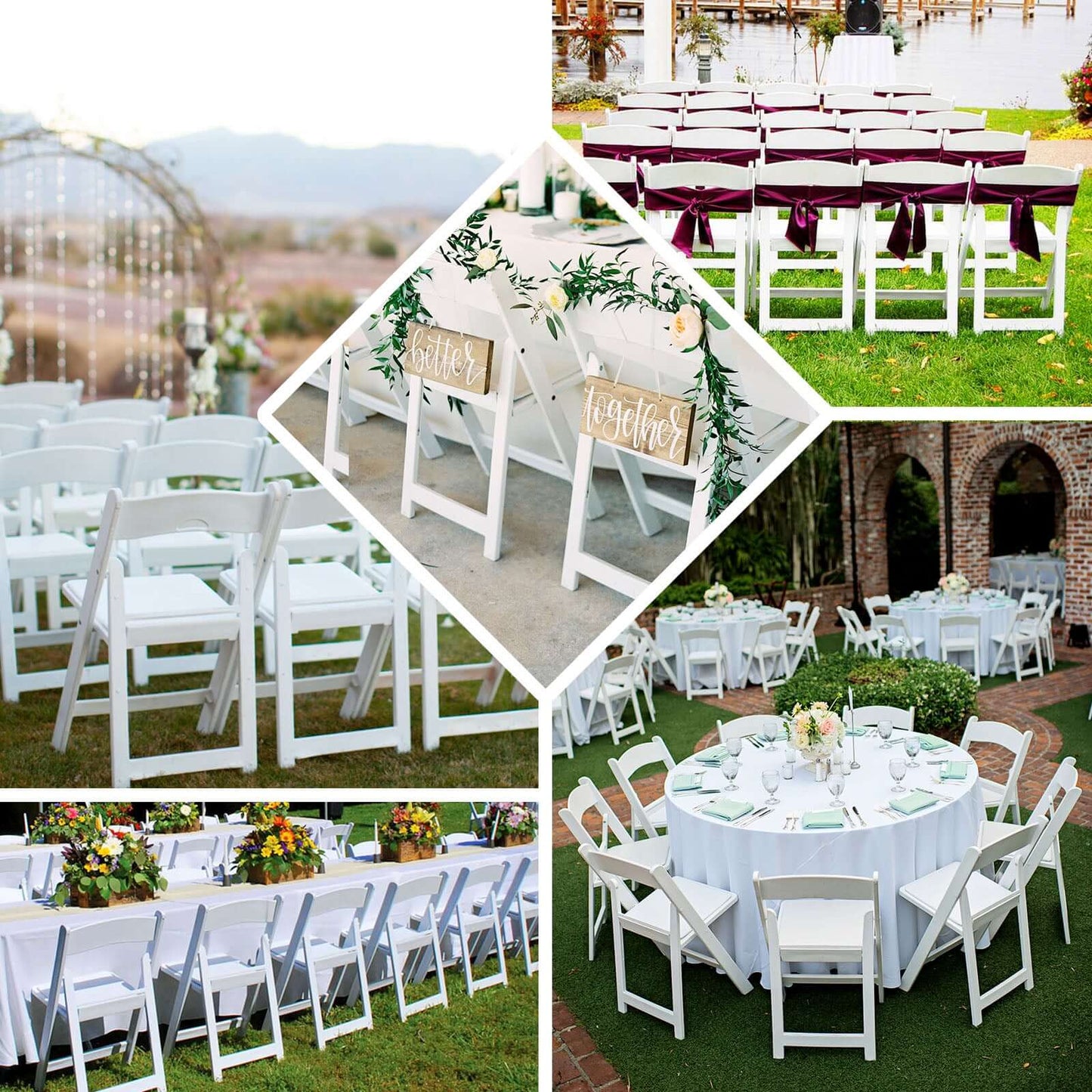 White Resin Folding Chairs